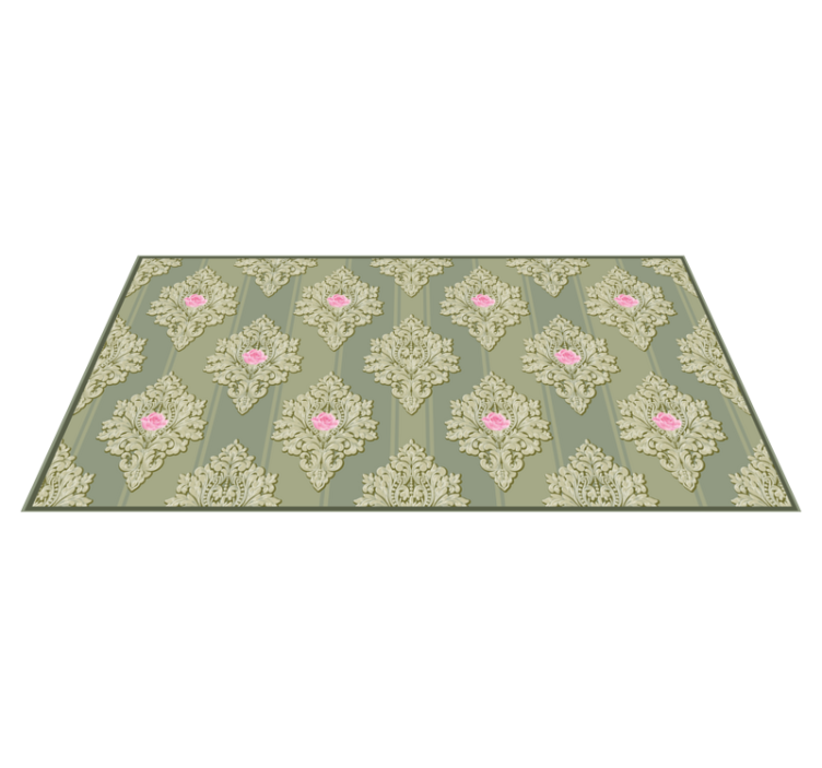 Retro Botanical Motif Decor floral vinyl carpet - TenStickers