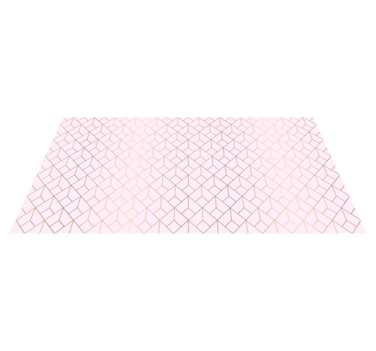Pink with golden lines ragular pattern rug - TenStickers