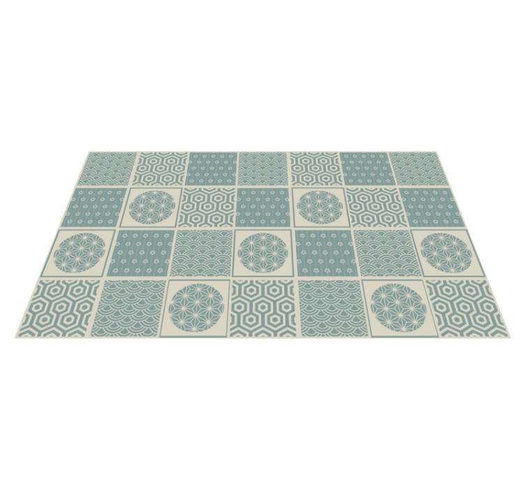 Geometric patterned blocks tile vinyl carpet - TenStickers