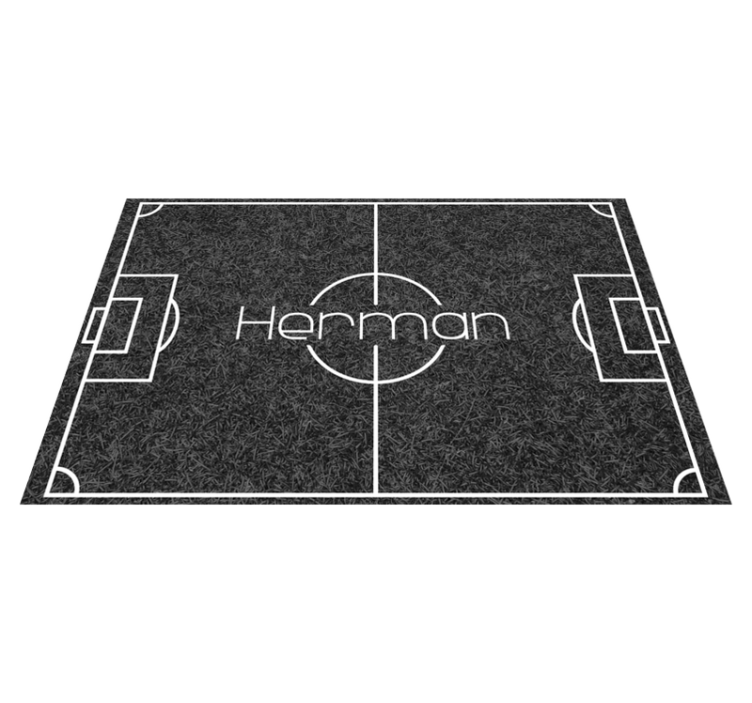 Football pitch with name game vinyl carpet - TenStickers