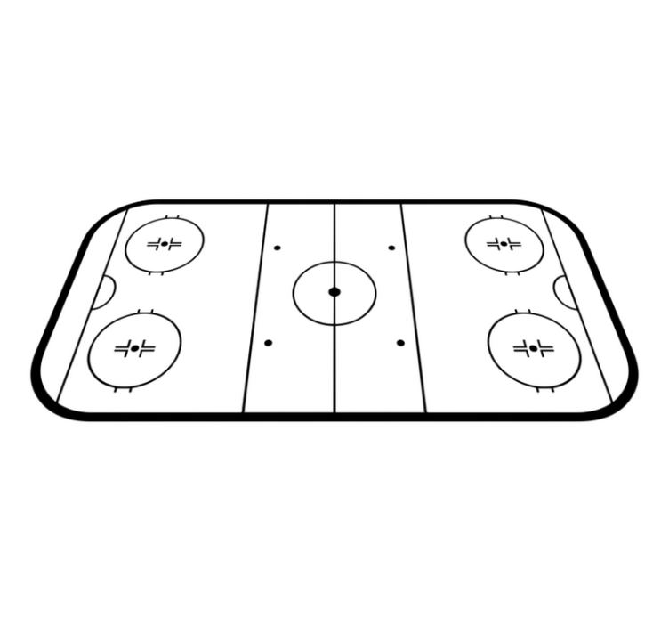 Ice hockey rink game vinyl carpet - TenStickers