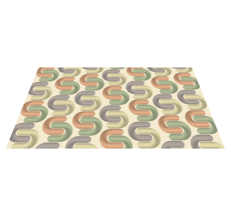 Curved colour patterns living room vinyl carpet - TenStickers