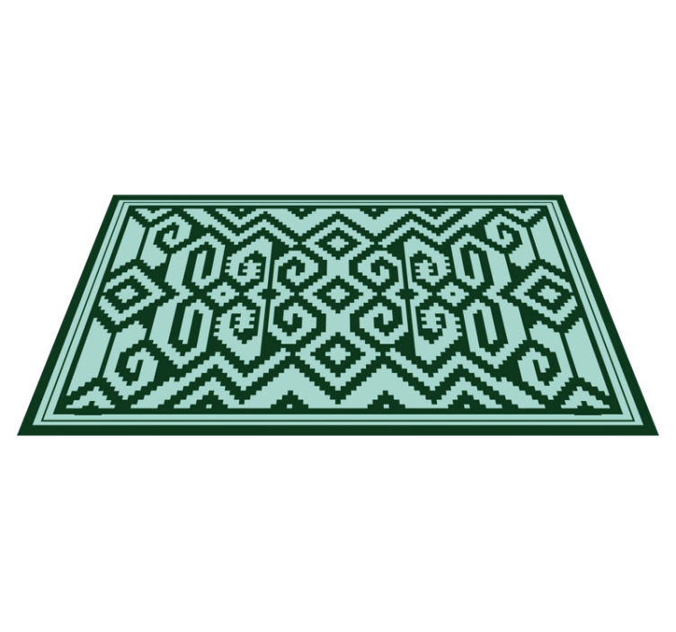 Green Geometric Patterns nordic vinyl carpet - TenStickers