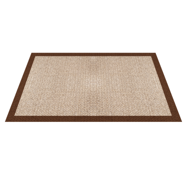 Woven rattan vinyl wood flooring rug - TenStickers