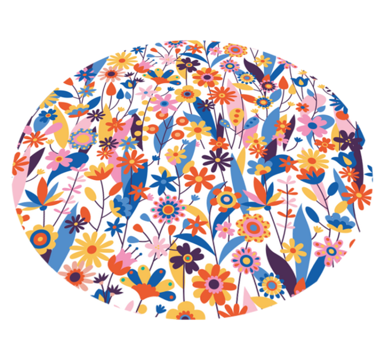 Multicolored Flowers nature vinyl rug - TenStickers