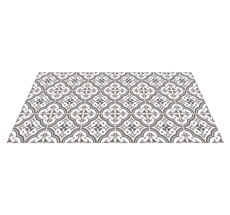 Classic grey floral pattern tile carpet - TenStickers