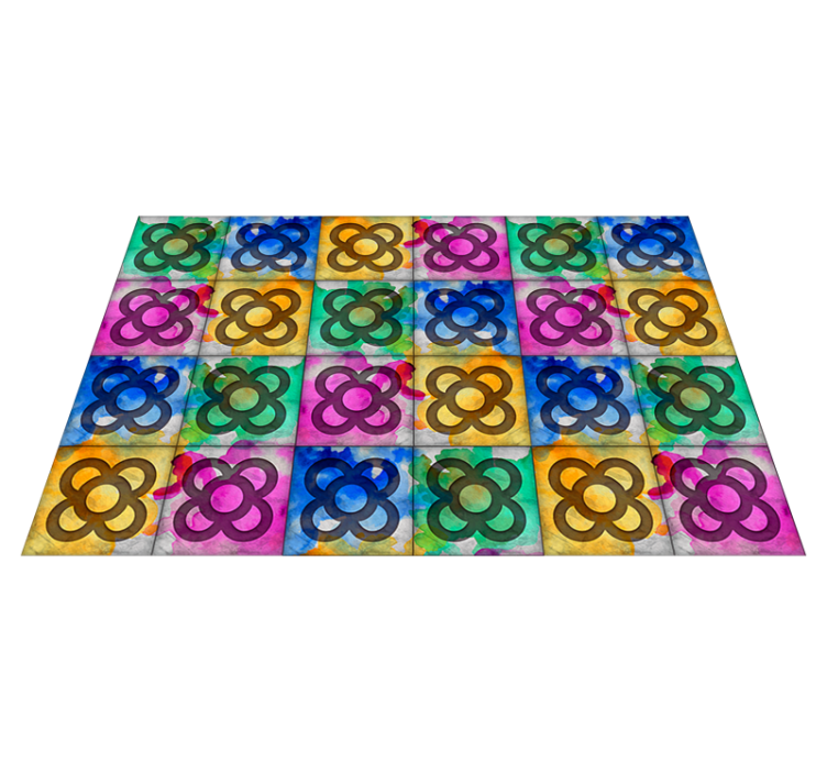 Colorful panot tile vintage vinyl rug - TenStickers