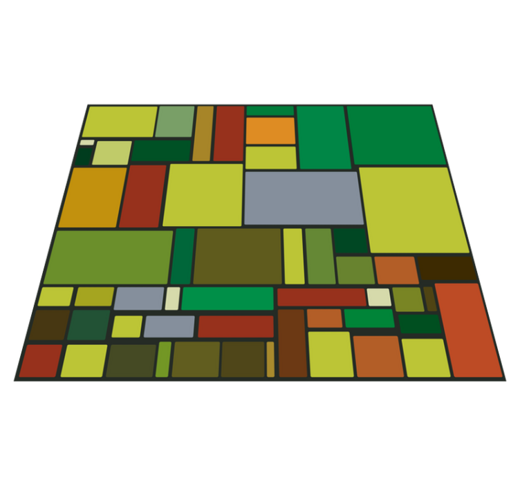 multicolored retro mosaic geometric vinyl carpet - TenStickers