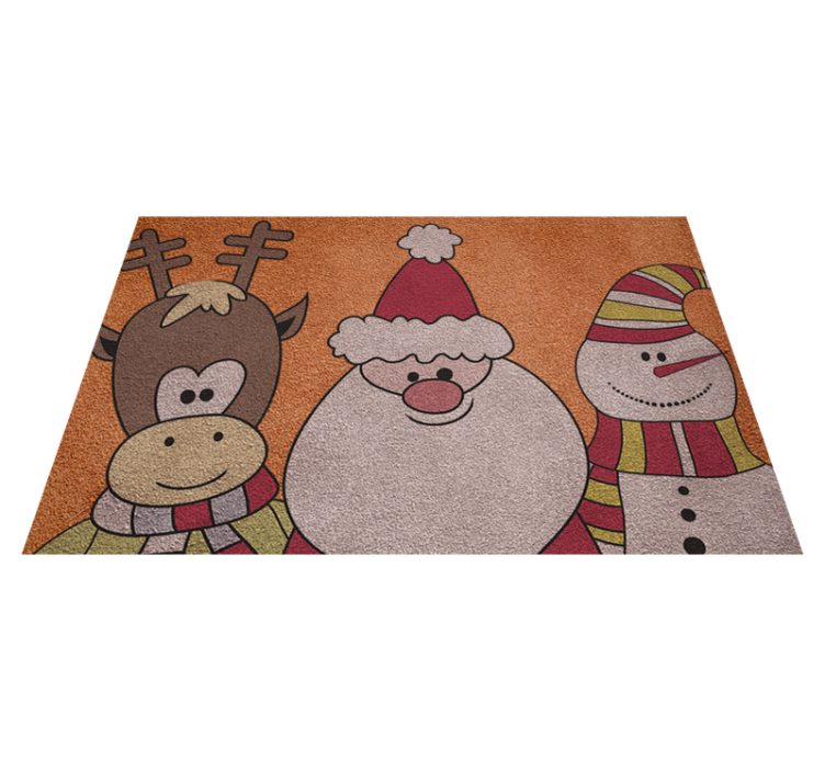 reindeer Santa and snow man Christmas vinyl carpet - TenStickers