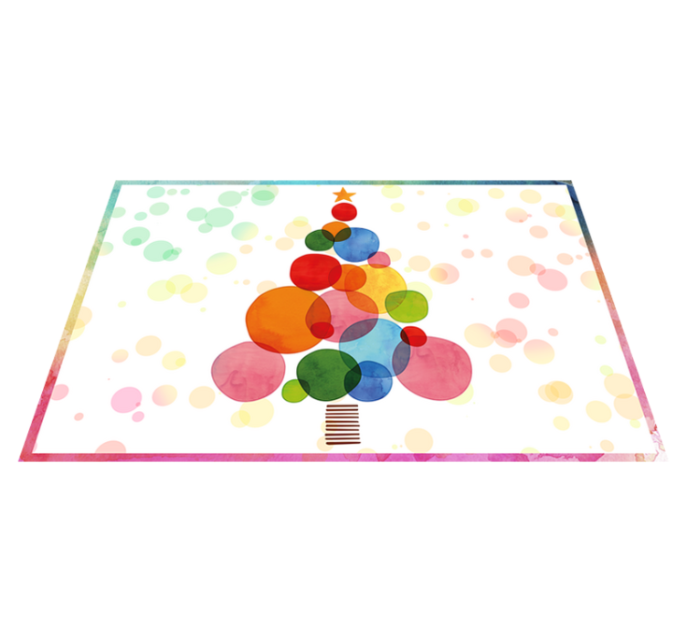 watercolor spruce Christmas vinyl carpet - TenStickers