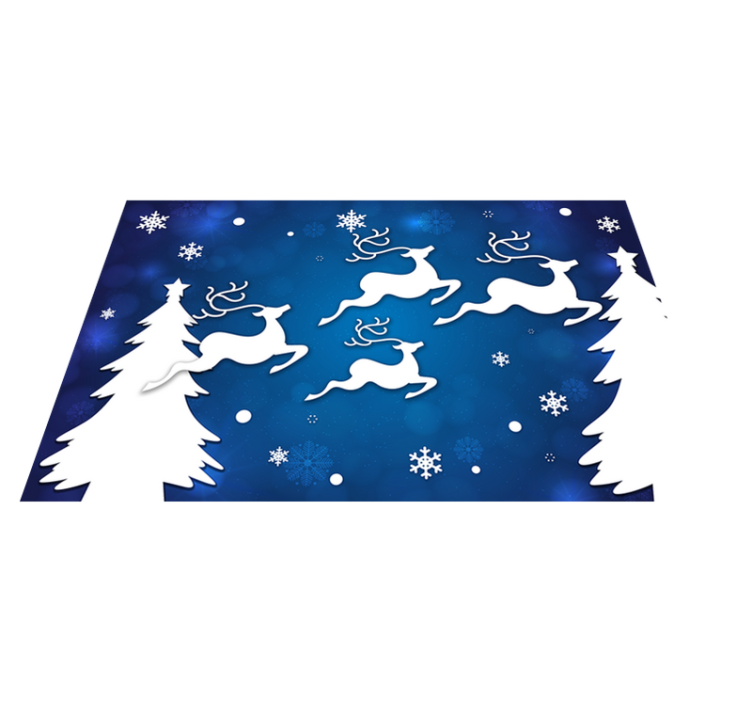 Reindeer flying Christmas rug - TenStickers