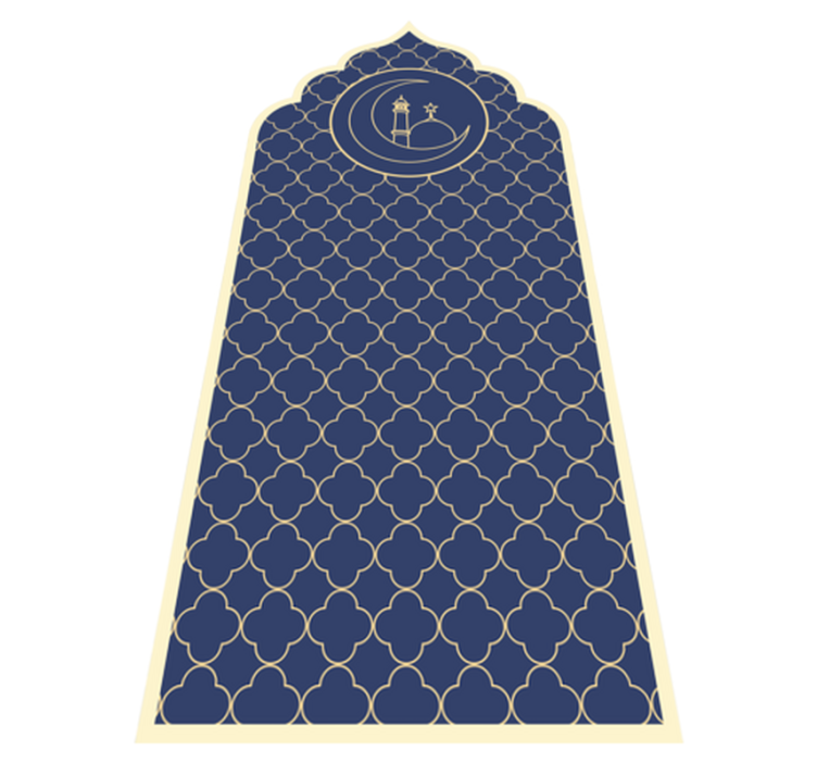 Moroccan style blue pattern rug - TenStickers