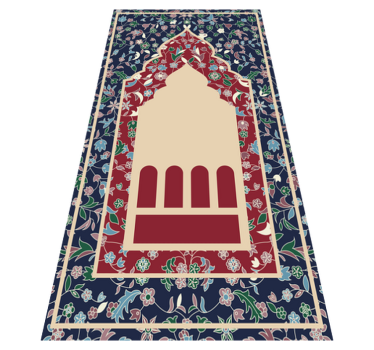Flower pattern persian style rectangular rug - TenStickers