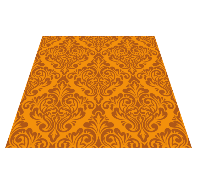vintage damask orange vinyl carpet - TenStickers