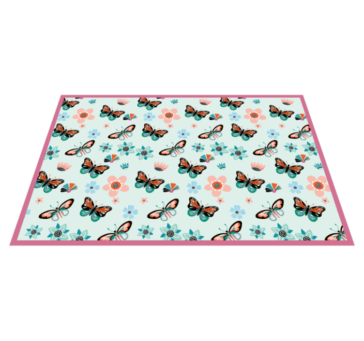 flowers and butterflies bedroom vinyl carpet - TenStickers