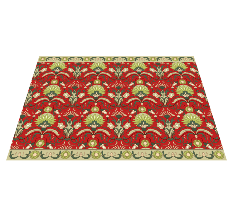 Traditional green design dining room vinyl carpet - TenStickers
