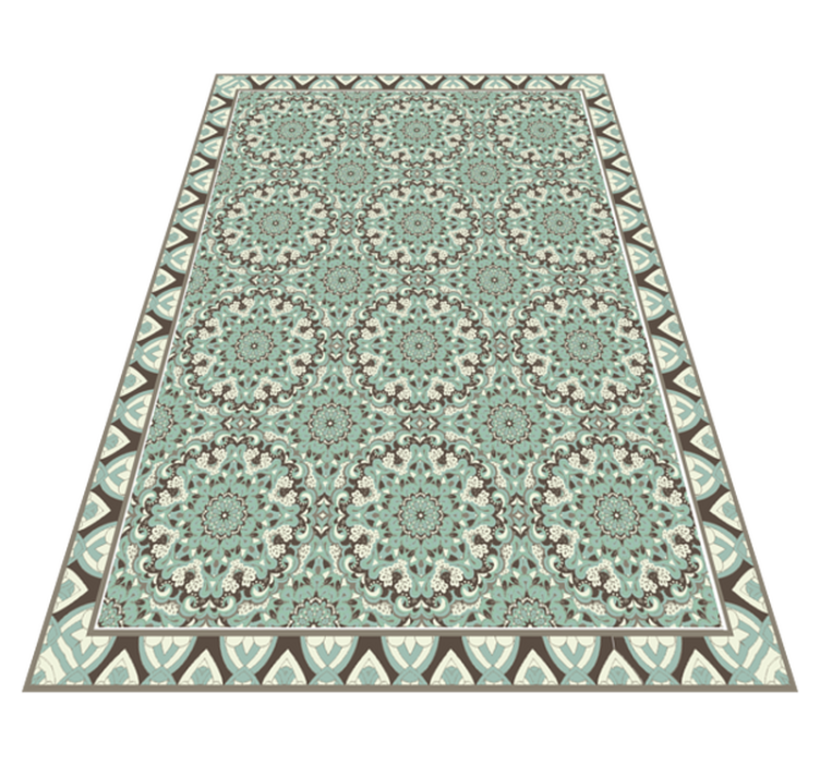 Floral tile pattern dining room vinyl carpet - TenStickers