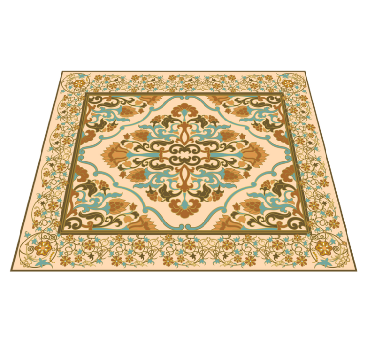 Mandala beige design dining room vinyl carpet - TenStickers