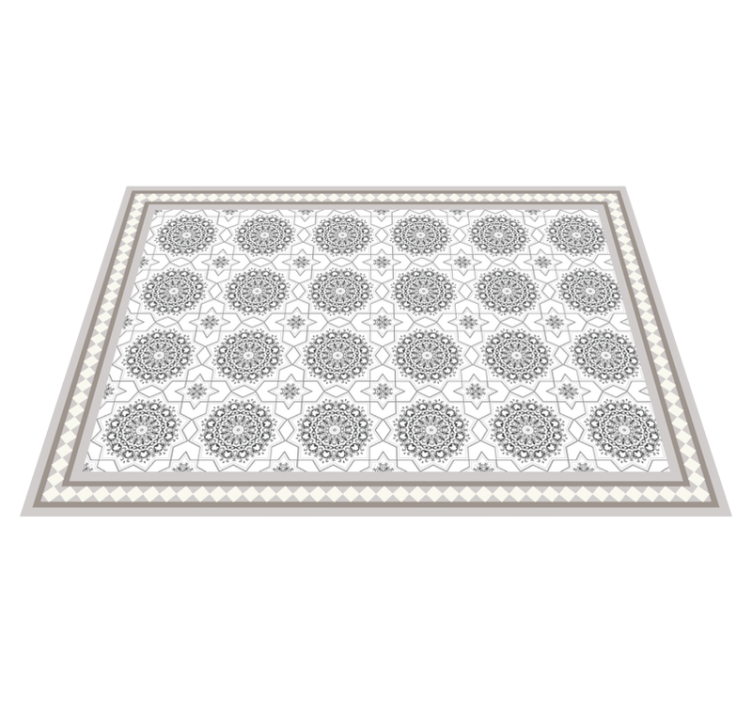 Moroccan light grey design dining room vinyl carpet - TenStickers