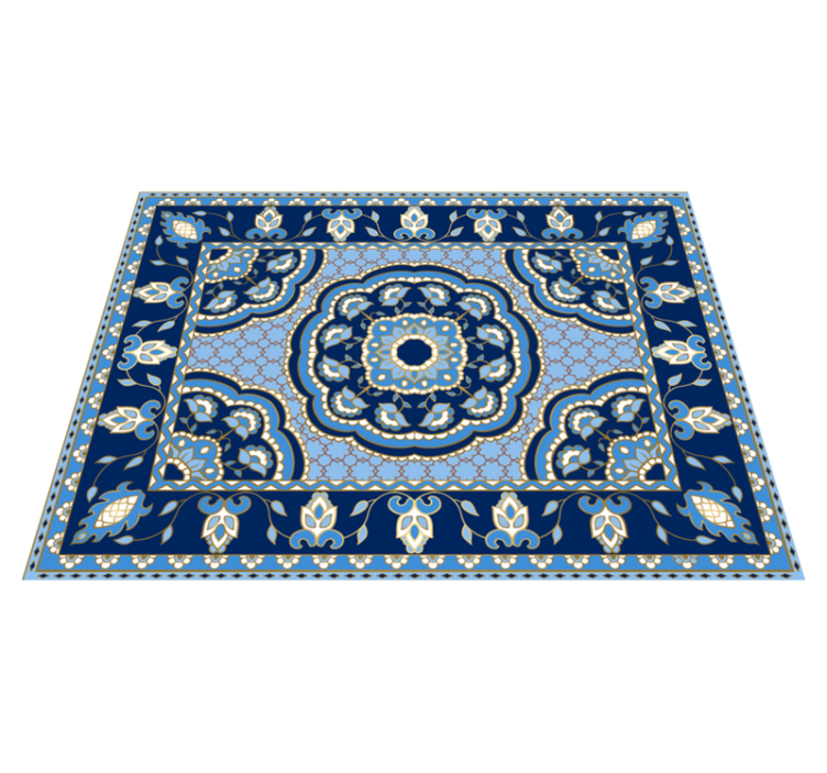 Oriental blue design dining room vinyl carpet - TenStickers