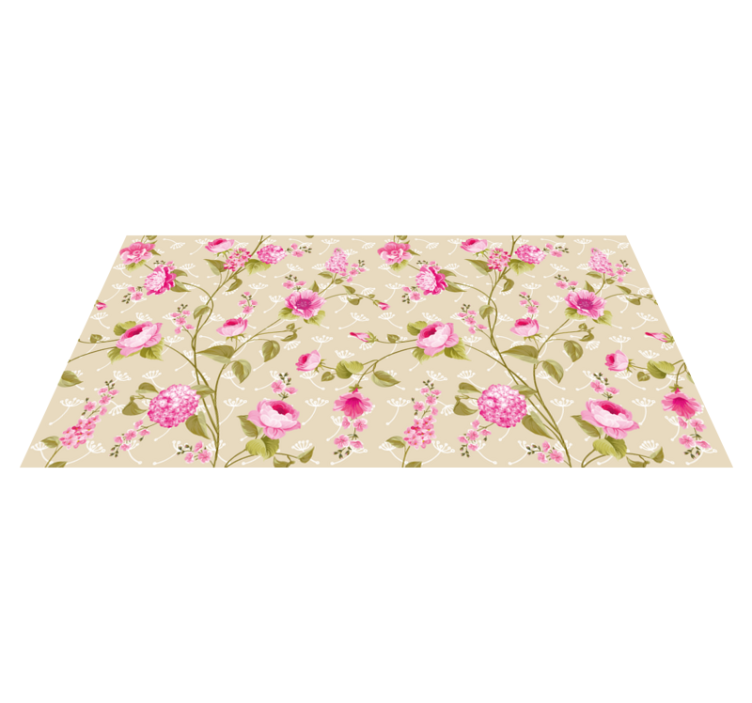 Floral patterned surface floral vinyl carpet - TenStickers