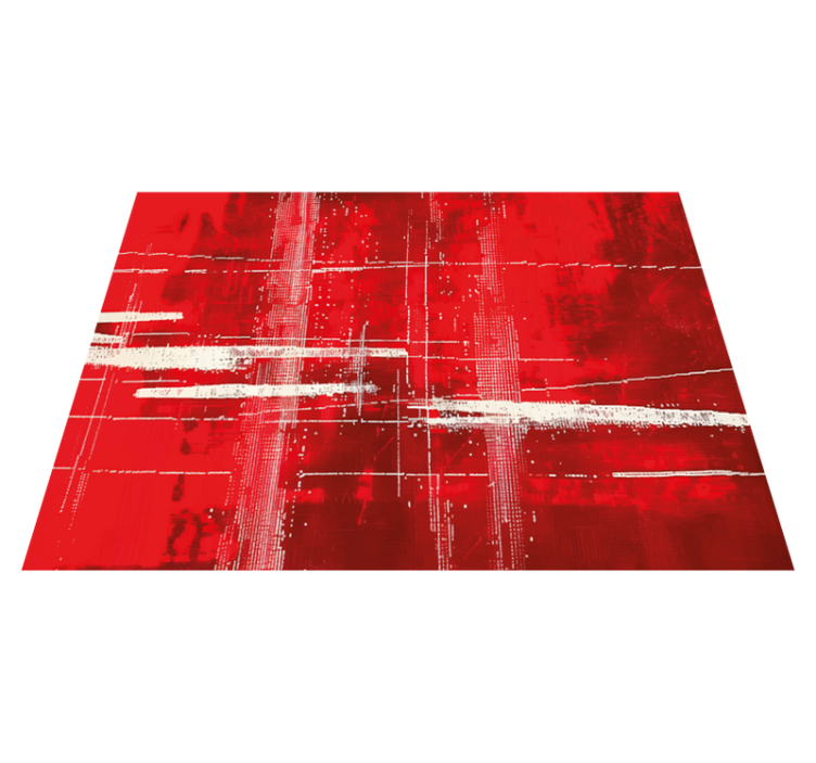 Modern lines pattern red vinyl carpet - TenStickers