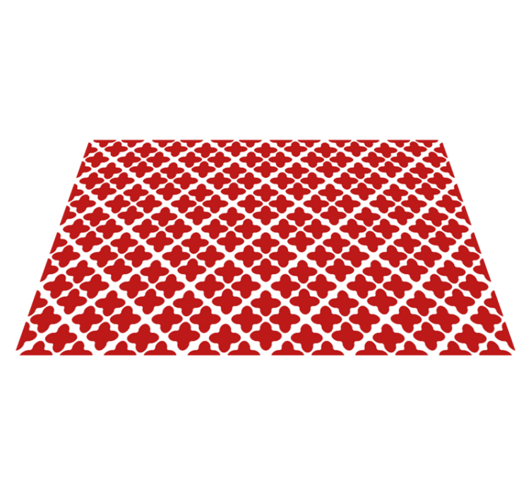 White geometric pattern red vinyl carpet - TenStickers