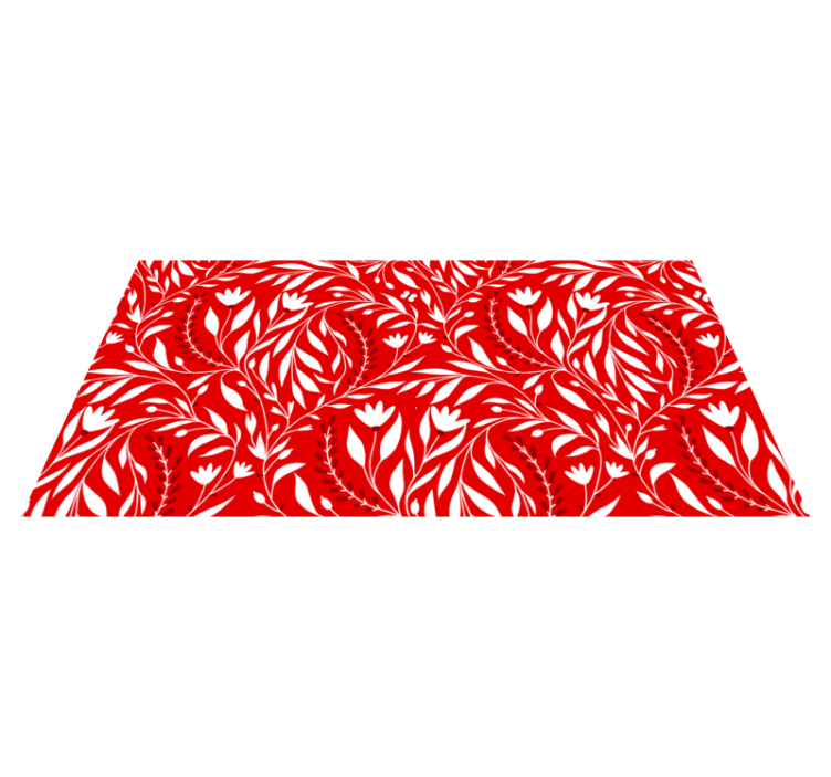Floral leaf design red vinyl carpet - TenStickers