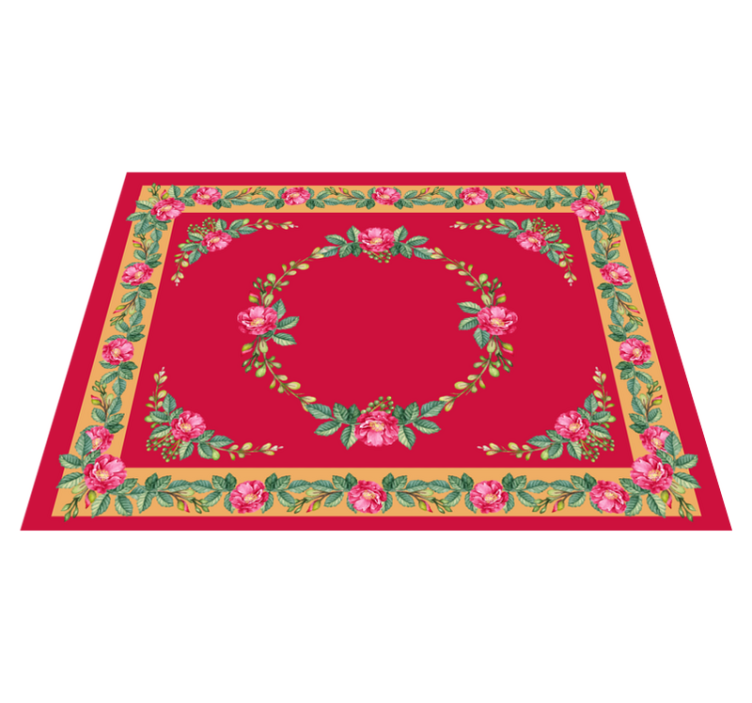 Vintage floral pattern red vinyl carpet - TenStickers