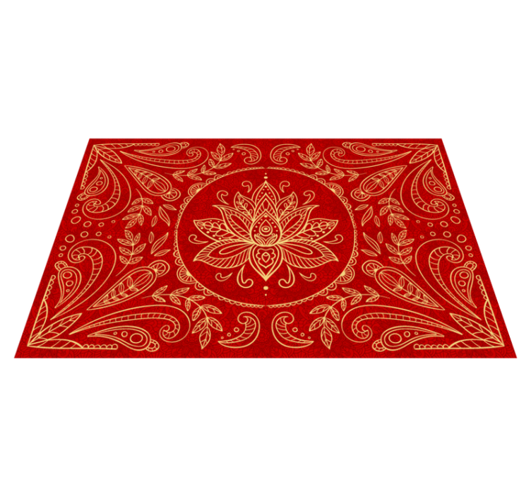 Vintage mandala design red vinyl carpet - TenStickers