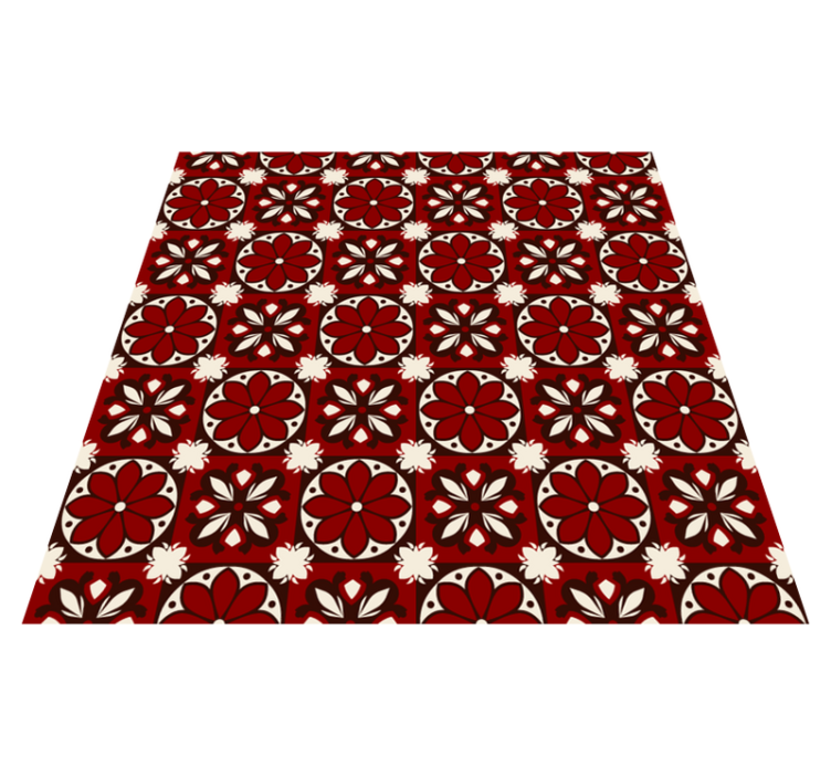 Vintage tile pattern red vinyl carpet - TenStickers