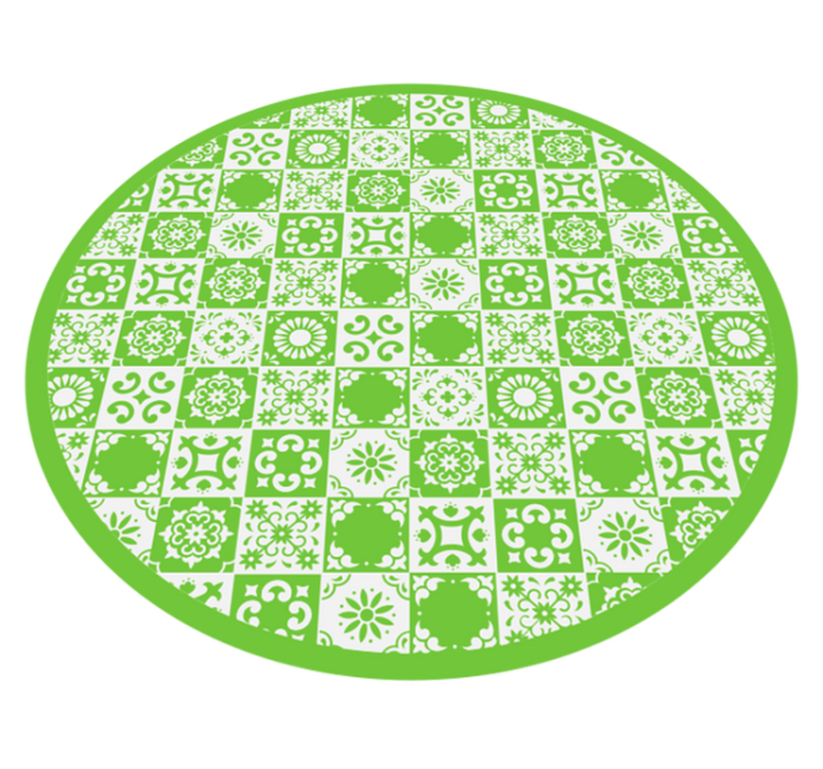 Geometric Mosaic Circle tile vinyl carpet - TenStickers