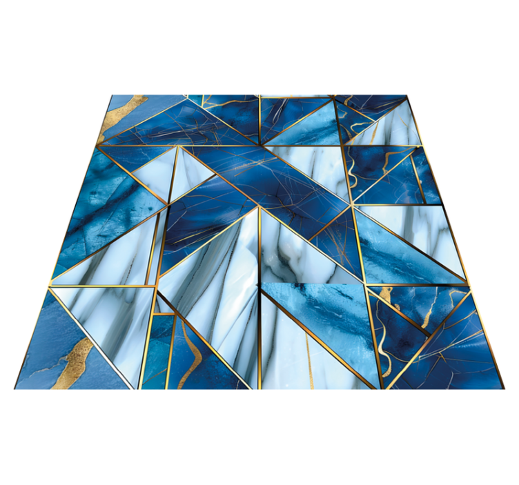 Geometric blue marble effect vinyl carpet - TenStickers