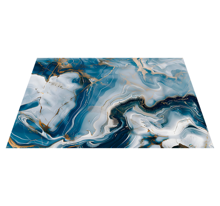 Navy blue & White colors marble vinyl carpet - TenStickers