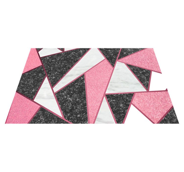 Pink & grey geometric shapes marble vinyl carpet - TenStickers