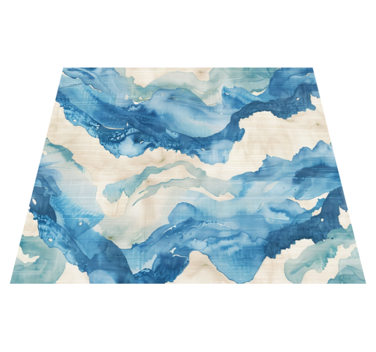Marbled waves blue vinyl carpet - TenStickers