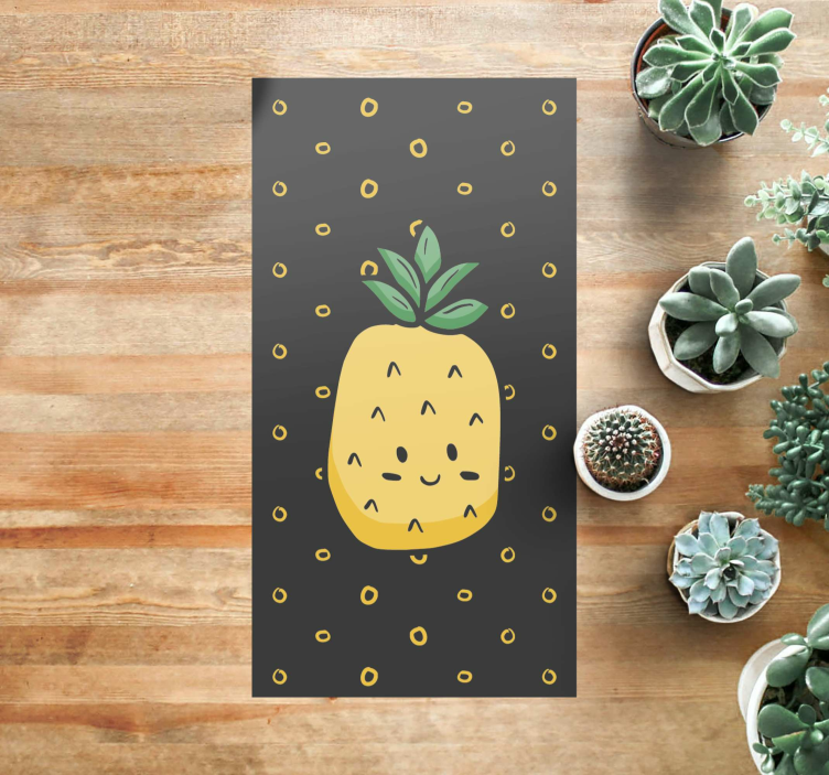 Cheerful Pineapple kids vinyl carpet - TenStickers