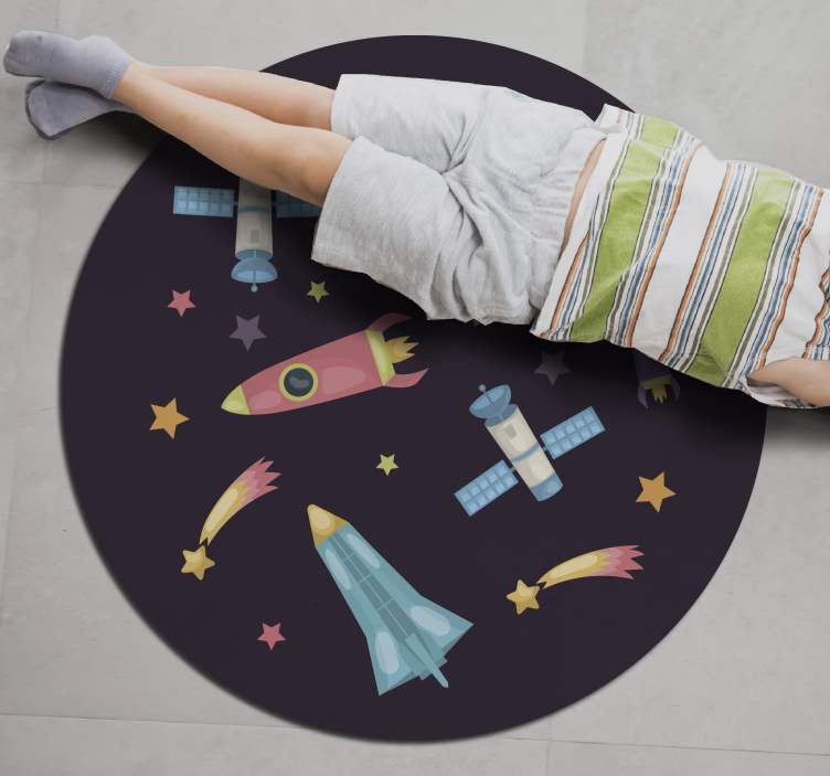 Spacecraft Exploration kids vinyl carpet - TenStickers