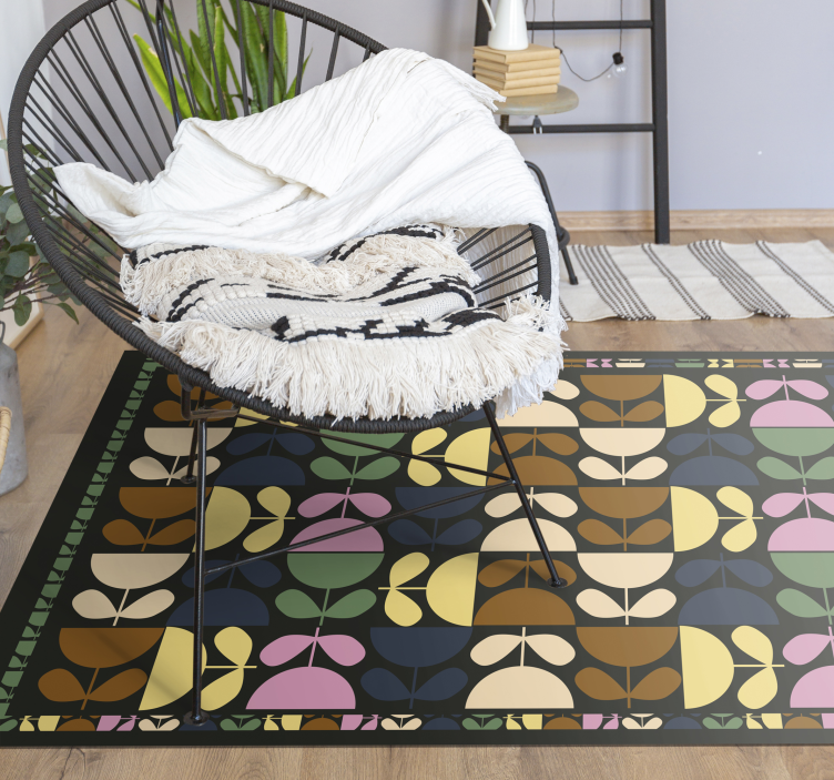 Vibrant Leaf Motifs tile vinyl carpet - TenStickers