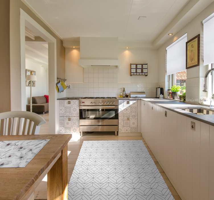 White Pattern geometric vinyl carpet - TenStickers