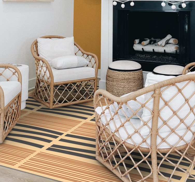 Layered striped elegance bedroom vinyl carpet - TenStickers