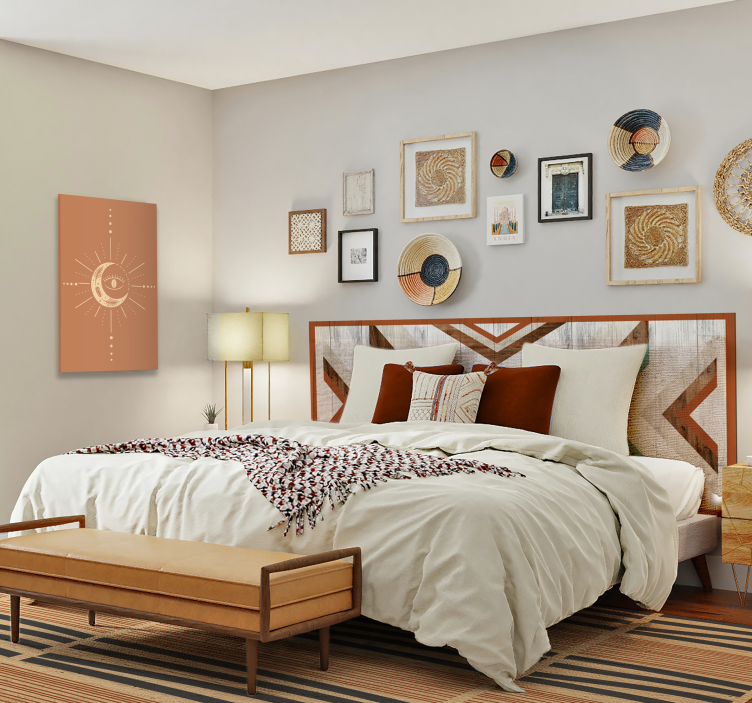 Layered striped elegance bedroom vinyl carpet - TenStickers