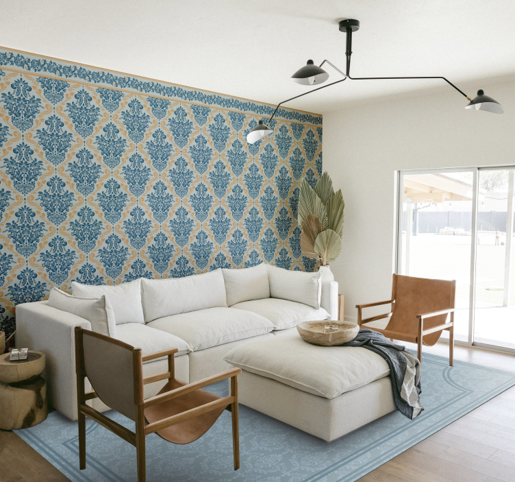 Soft blue baroque dining room vinyl carpet - TenStickers