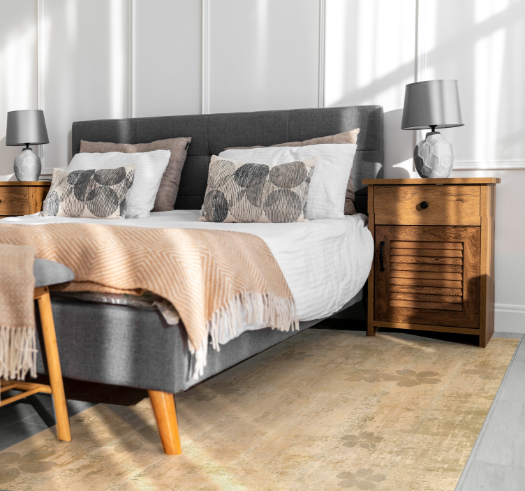 Subtle floral elegance living room vinyl carpet - TenStickers