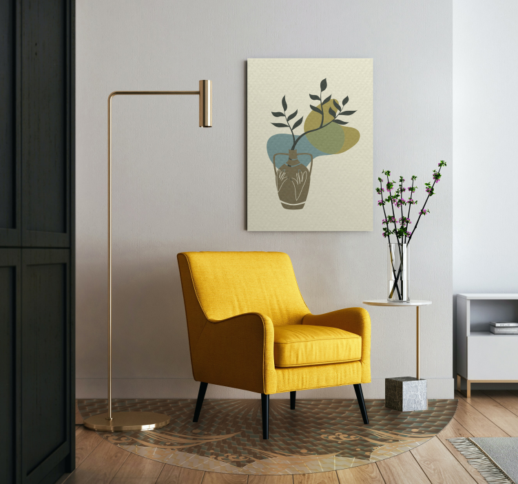 Japandi textured style living room vinyl carpet - TenStickers