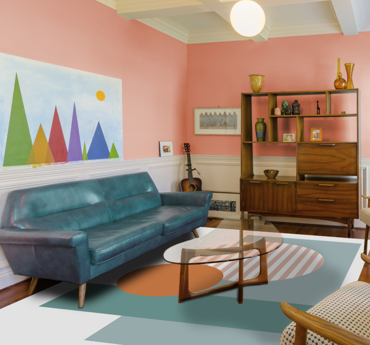 Sunny Geometric Circles modern vinyl carpet - TenStickers