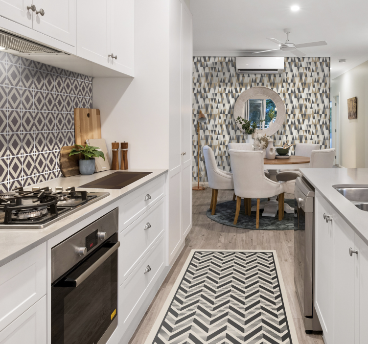 Classic chevron motif geometric vinyl carpet - TenStickers