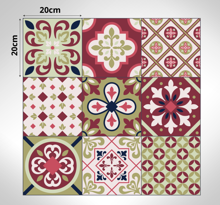 Colorful Patterned Motifs bathroom vinyl carpet - TenStickers
