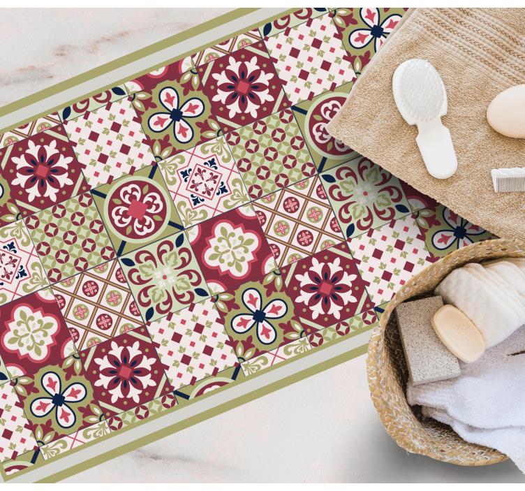 Colorful Patterned Motifs bathroom vinyl carpet - TenStickers