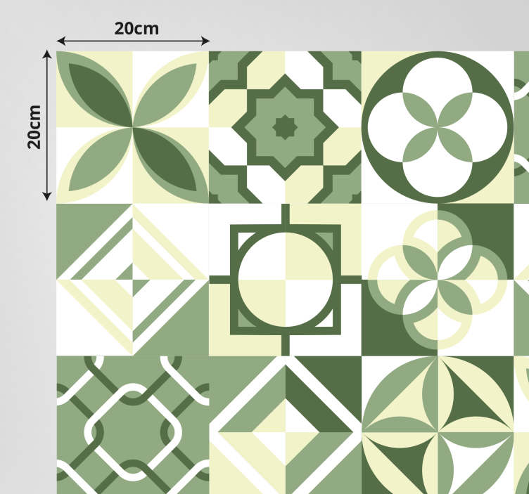 Tile vinyl carpet patterned tile design - TenStickers